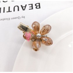 Clema pentru par metalica AGF046AA - Auriu cu pietricele din sticla
